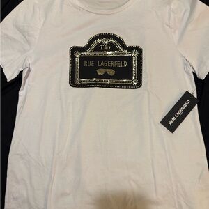 Karl Lagerfeld Black and Gold Embellished Design